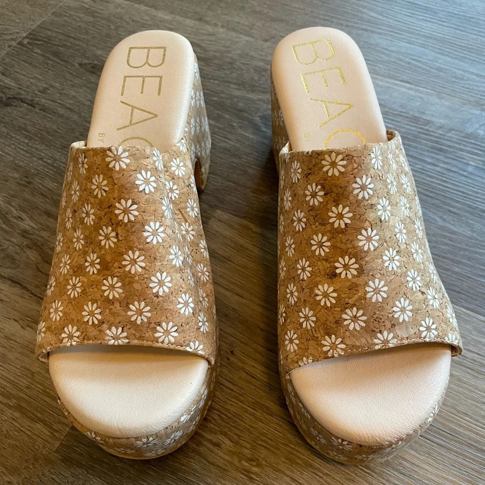 New Matisse Cork Daisy Terry Heels 70’s groovy platform - Picture 6 of 9